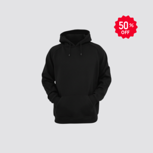Basic Solid Black Pullover Hoodie