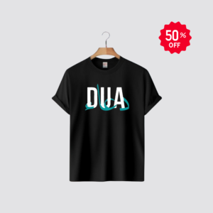 "DUA" Calligraphy Print Black Cotton T-Shirt for Men