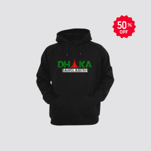 "DHAKA BANGLADESH" Graphic Print Classic Black Pullover Hoodie