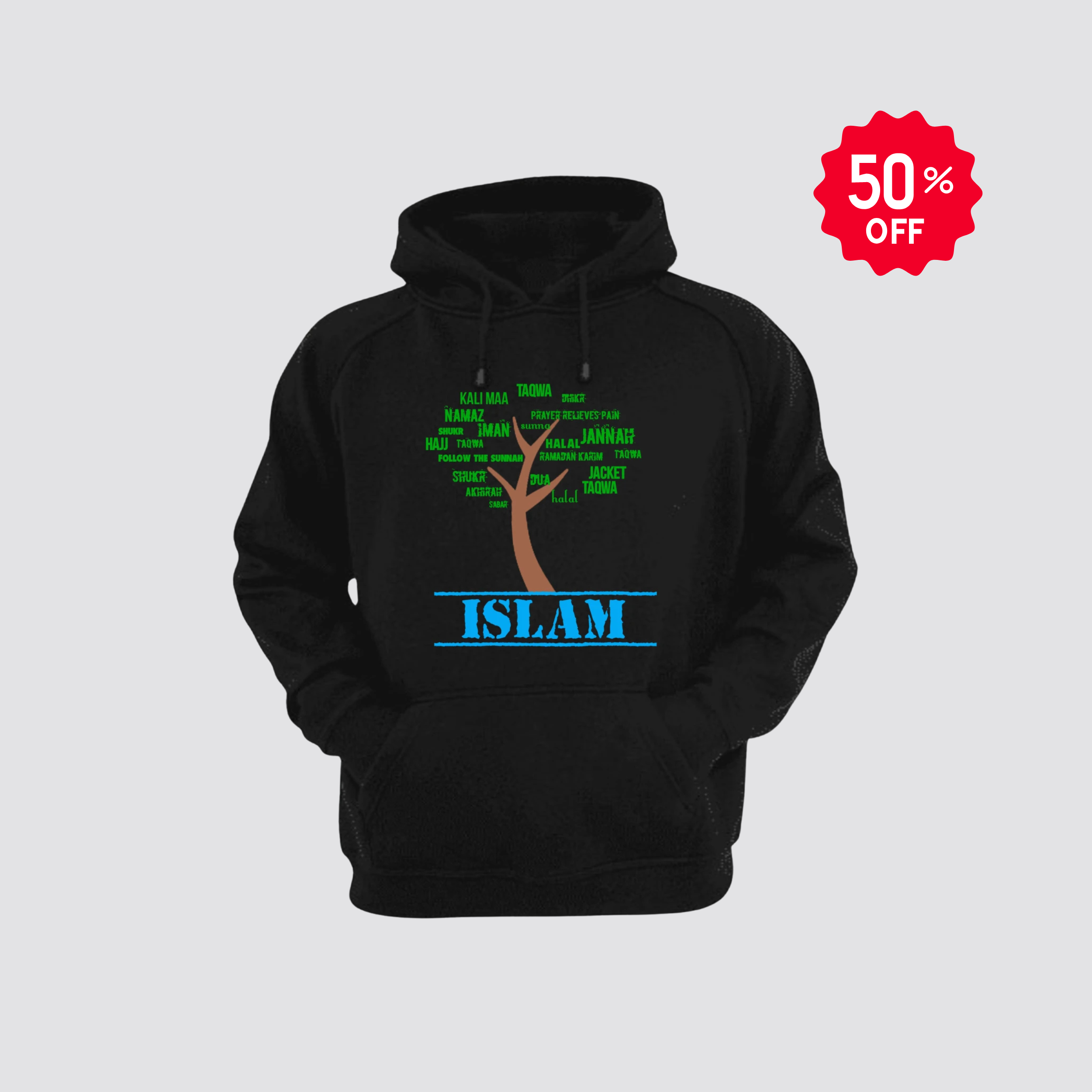 "TREE OF ISLAM" Print Print Classic Black Pullover Hoodie
