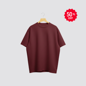 Premium Maroon Drop Shoulder T-Shirt – Modern Fit & Everyday Comfort